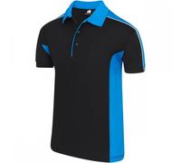 Orn Clothing 1198 Avocet Two Tone Polyester Poloshirt Black/Reflex Blu 2XL