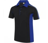 Orn Clothing 1198 Avocet Two Tone Polyester Poloshirt Black/Royal Blue XS