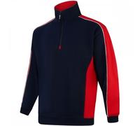 Orn Clothing 1288 Avocet Two Tone 1/4 Zip Sweatshirt Navy/Red XS Colou XS