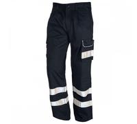 Orn Clothing 2510N Condor Kneepad Trouser - 2 Hi-Vis Bands Navy Waist: 36" 29"