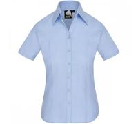 Orn Clothing 5550 The Classic Ladies Oxford Short Sleeve Blouse Sky UK UK 18