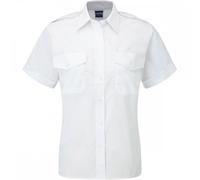 Orn Clothing 5750 The Premium Short Sleeve Pilot Blouse White UK 8 Col UK 8