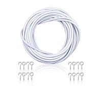 ORNACH Curtain Wire - Premium Curtain Wire with 8 Hooks and 8 Eye Fittings, Durable and Expandable Cord & Plastic Coated Steel - NET curtain Wire Easily to Use(3m, 4m, 10m) (3m)