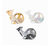 Ornalrist 3pcs Tiny Glass Hand Blown Colourful Whale Figurines, K9 Crystal Art Mini Whale Collectible Paperweight Ornaments Home Table Decor Gifts for Women