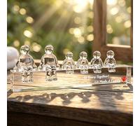 Ornalrist 40th Ruby Wedding Anniversary Romantic Gift for Her Wife, Ruby 40 Years Together We Made A Family Decor,Crystal Figurines Keepsake for Couple (4 Children)