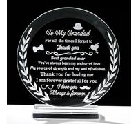 Ornalrist 5.9"/ 15cm Glass Gifts for Grandad from Grandson Granddaughter, K9 Crystal Keepsake Birthday Gifts for Grandad Father's Day Chrsitmas