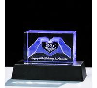 Ornalrist 60th Birthday Gifts for Women Friends, Happy 60th Birthday Crystal Engraved Keepsake with LED Ornaments Collectible Presents for Wife, Mum, Sister Turning 60 Years Old
