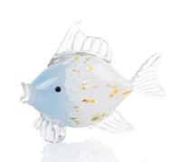 Ornalrist Blown Glass Fish Statue - Handmade Ocean Decor for Living Room, Blue Colorful Fish Gifts for Women, Mom, Friends, Lovers