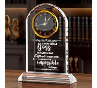 Ornalrist Boss Gifts for Men Women Crystal Clock, Gifts for Retirement Female Boss - Boss Appreciation Gift for Men, Boss's Day Gift Idea - Boss, Mentor, Leader Desk Office Home Decor