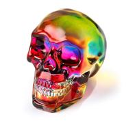 Ornalrist Crystal Plating Multicolor Skull Figurine, Day of the Dead Gifts