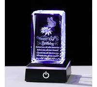 Ornalrist Happy 60th Birthday Gifts for Women Mum Glass Etched Keepsake with LED Light Base Collectible 60th Birthday Presents for Friend Grandma Turning 60 Years Old