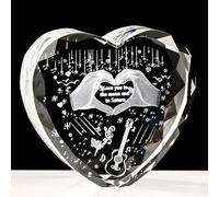 Ornalrist K9 Crystal 3D Classic Heart Gesture Figurine Heart Gifts for Women Girlfriend - Love You to the Moon And to Saturn Gifts for Music Lover Fans for Birthday Anniversary Christmas