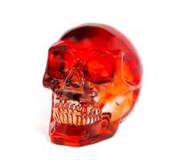 Ornalrist K9 Crystal Orange Red Skull Figurines Halloween, Day of The Dead, Skull Lover Gifts, Witchy Statue Gift Boxed 2.8‘’