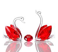 Ornalrist Set of 2 Crystal Red Swans 40th Anniversary Wedding Gifts for Parents Glass Animals Collectibles Figurines Keepsakes 40 Years of Marriage Presents for Couple Unique Ornament for Home Decor