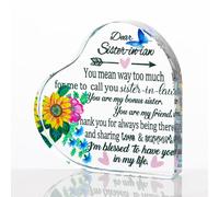 Ornalrist Sister in Law Gifts Glass Sister-in-law Birthday Gifts- Glass Keepsake Sister in Law Christmas Valentines Gifts