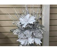 ornament bling crushed diamond gift | crystallized artificial bunch of flowers siny silk fake silver white bouquet christmas party home decorative| crushed diamond display | home decoration