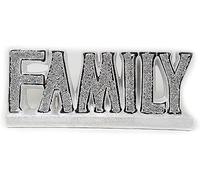ornament bling crushed diamond gift | crystallized Crushed Crystal Diamond Silver FAMILY sign Ornament,home decor Shelf Sitter | crushed diamond display |present, home decor