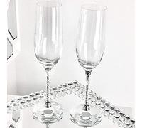 ornament bling diamond gift | crystallized champagne flute glasses prosecco glasses pair set of 2, crystal filled box diamante | crushed diamond display |present, home decor
