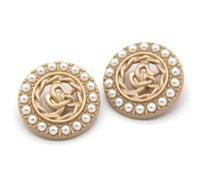 Ornament Buttons, 10pcs 18~25mm Vintage Metal Pearl Buttons Decorative DIY Accessories Sewing Button(Golden,18mm 10pcs)