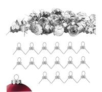 Ornament Caps 100Pcs Secure Metal Christmas Ornament Hooks Replacement Hangers for Christmas Tree Baubles, Glass, Ceramic or Porcelain Decoration, 20mm, Silver