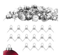 Ornament Caps 100Pcs Secure Metal Christmas Ornament Hooks Replacement Hangers for Christmas Tree, Porcelain, Ceramic or Glass Decoration, 20mm, Silver| Hooks for Trees