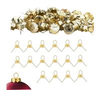Ornament Caps 100Pcs Secure Metal Christmas Ornament Hooks Replacement Hangers for Christmas Tree, Porcelain, Ceramic or Glass Decoration, 20mm, Golden