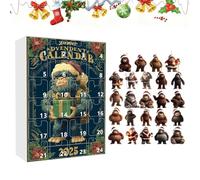 Ornament Christmas Advent 2025-2D Acrylic Seasonal Ape Decoration,24 Days Ape Countdown Pendant,for Home Wall Window Car Rearview Mirror Adults Kids Vacation Holiday Party Favors