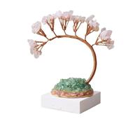 Ornament Crystal Tree Natural Reiki Crystals and Healing Stones, Gem Beads Chakra,Office Desk Decor Spiritual Ornament Money Tree(Pink)