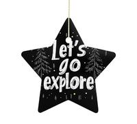 Ornament Let'S Go Explore Adventure Lover Pendants Double Sided Xmas Decor For Girls Indoor Family