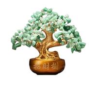 Ornament Living Room Lucky Tree, Citrine Money, Indoor Crystal Fortune Office Decor Money Tree(Green)