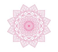 Ornament Mandala Fine Carving Decals 42x42cm Self Adhesive Pink