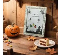 Ornament Pack Art Sea Glass Art Handmade Friendship Sea Glass Wall an Adorable Scene Haunting The World Mini Frame Wall 1pc Garland Christmas Decorations (Black, A)
