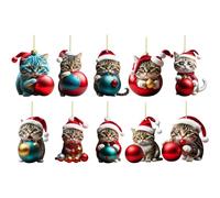 Ornament Set 10PC Acrylic Christmas Tree Decorations, for Lovers and Holiday Enthusiasts Funny Christmas Decor