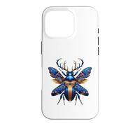 Ornamental Blue Stag Beetle Nature Design Case for iPhone 16 Pro