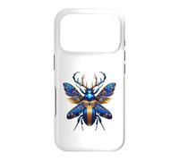 Ornamental Blue Stag Beetle Nature Design Case for iPhone 17 Pro
