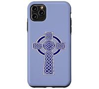 Ornamental Celtic High Cross Decorative Knotwork Blue Case for iPhone 11 Pro Max