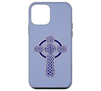 Ornamental Celtic High Cross Decorative Knotwork Blue Case for iPhone 12 mini