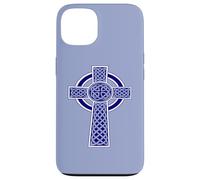 Ornamental Celtic High Cross Decorative Knotwork Blue Case for iPhone 13
