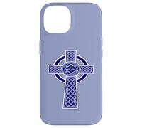 Ornamental Celtic High Cross Decorative Knotwork Blue Case for iPhone 14