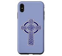 Ornamental Celtic High Cross Decorative Knotwork Blue Case for iPhone XS Max