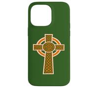 Ornamental Celtic High Cross Decorative Knotwork Orange Case for iPhone 14 Pro Max