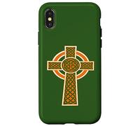 Ornamental Celtic High Cross Decorative Knotwork Orange Case for iPhone X/XS