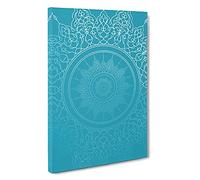 Ornamental Circles In Blue Twilight Canvas Print | Gallery Wrapped 30mm Frame Wall Art | 30x20 inches | Ready to Hang | Modern Picture | Living Room Bedroom Lounge Office