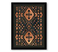 Ornamental Diamond Lattice Art Deco Framed Wall Art Print A1 (84.1×59.4cm) Black, Wall Decor for Living Room, Bedroom, Office & Home, Ready to Hang, Art Gift