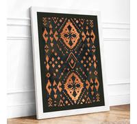 Ornamental Diamond Lattice Art Deco Framed Wall Art Print A2 White | Ready to Hang, Premium Gi Paper, Fade-Resistant Inks, Securely Packaged, UK Made