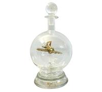 Ornamental Glass Model of a Spitfire Aeroplane in a Decorative Glass Decanter with Glass Base | Memorabilia | Spitfire Gifts for Men | WW2 Gift | Wartime Memorabilia | Battle of Britain