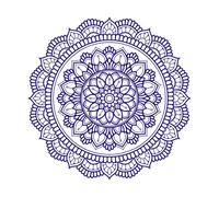 Ornamental Mandalas with a Blend of Natural Motif Suitable Wall Decals 67.2x67.2cm Art Decoration DarkBlue