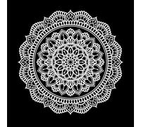 Ornamental Mandalas with a Blend of Natural Motif Suitable Wall Decals 67.2x67.2cm Equipped with Transfer Film kit White