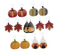 Ornaments 6 Pairs Of The Lid Turkeys Chomps Pumpkin Maple Leaf Drop Jewelry Thanksgiving Turkey Earrings Leather Ornaments