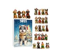 Ornaments Christmas Calendar 11.02 Inch 2D Acrylic 24-Day Advent Pendant for Christmas Parties, Thanksgiving, School, Dormitory, Home, Room, Door, Window and Christmas Tree Decoration